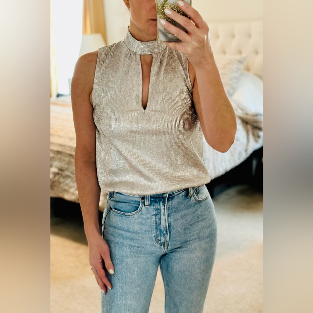 Gold metallic tank top
